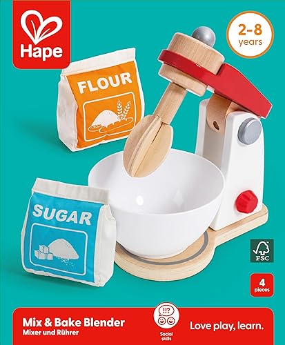 Miniatura 6 de Hape Wooden Mighty Mixer Kitchen Plaset | Juguete educativo para hornear para preescolares a partir de 3 años