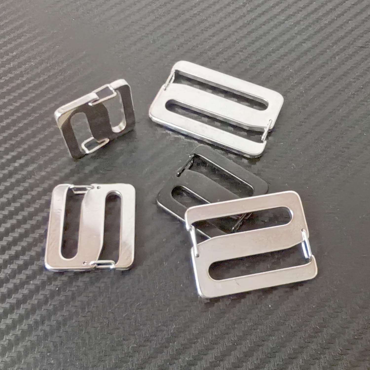 304 stainless steel double open buckle,Silver left and right spring S hooks, adjustable metal belt clip, webbing DIY