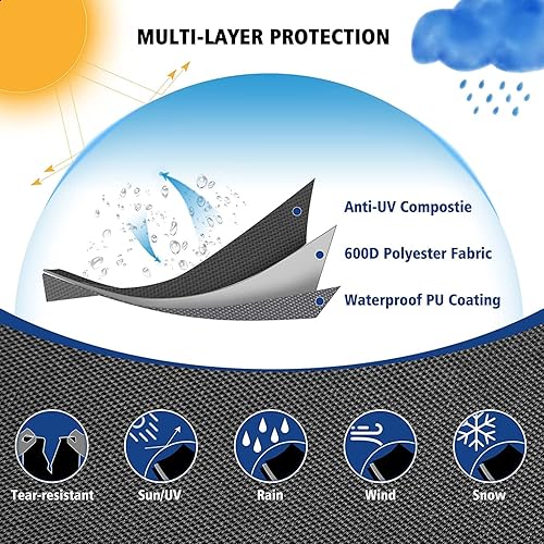 Miniatura 3 de Cubierta de generador impermeable de 32 x 24 x 24 pulgadas, cubierta universal de poliéster 600D resistente para generadores portátiles de