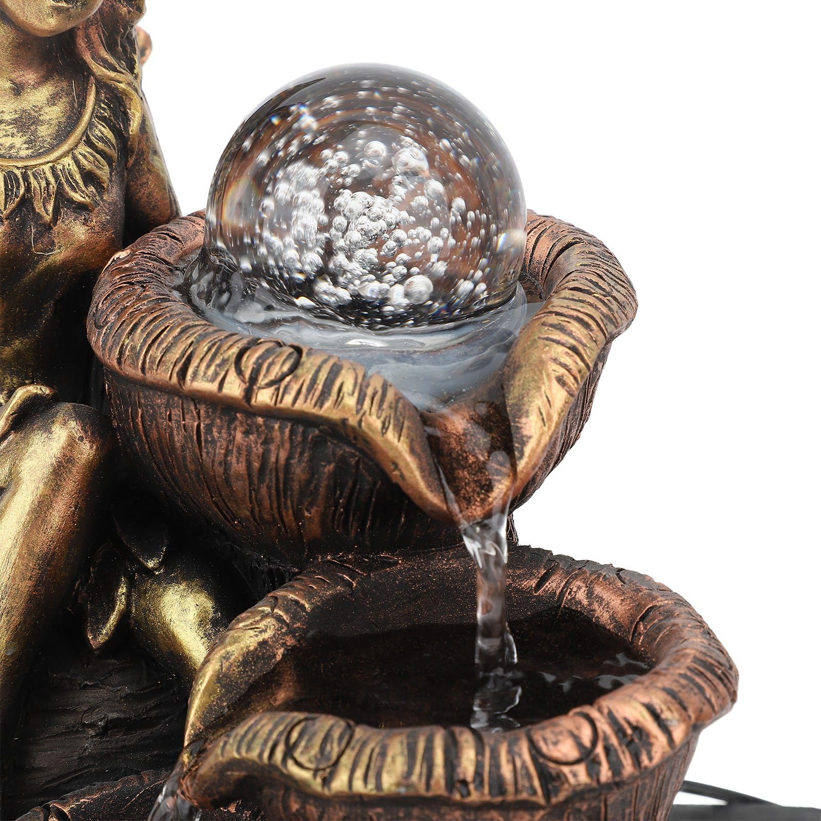 Fuente de Cascada de Mesa Bomba USB silenciosa Luz LED