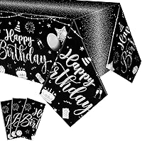 Vista 27 de Tudomro 1 mantel rectangular de plástico para decoración de fiesta de cumpleaños, para mujeres y hombres, suministros de fiesta de baby shower, 108