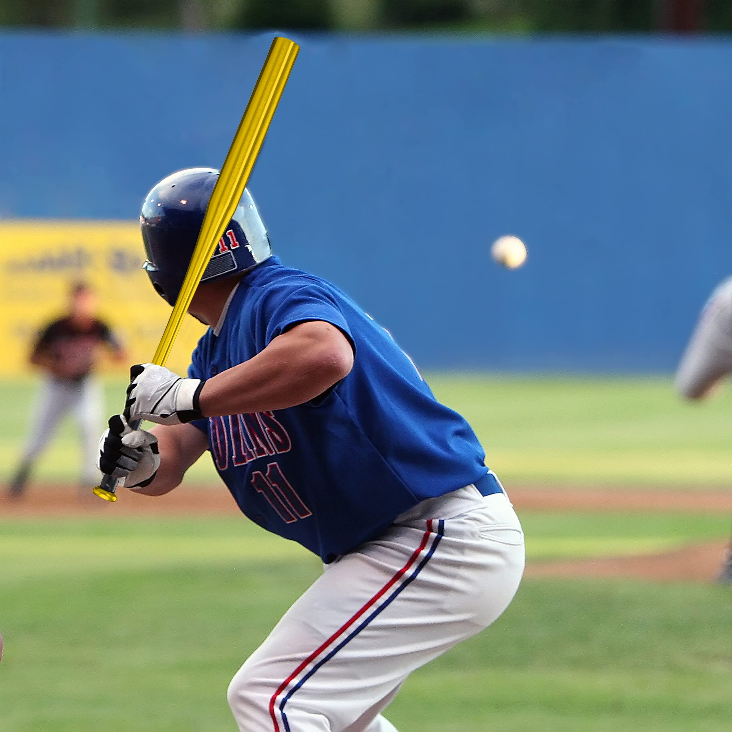 Relaxdays Mazza da Baseball in Alluminio, 86 x 5 cm, Bastone Leggero da Softball, Manico Antiscivolo, 34 Pollici, Dorato
