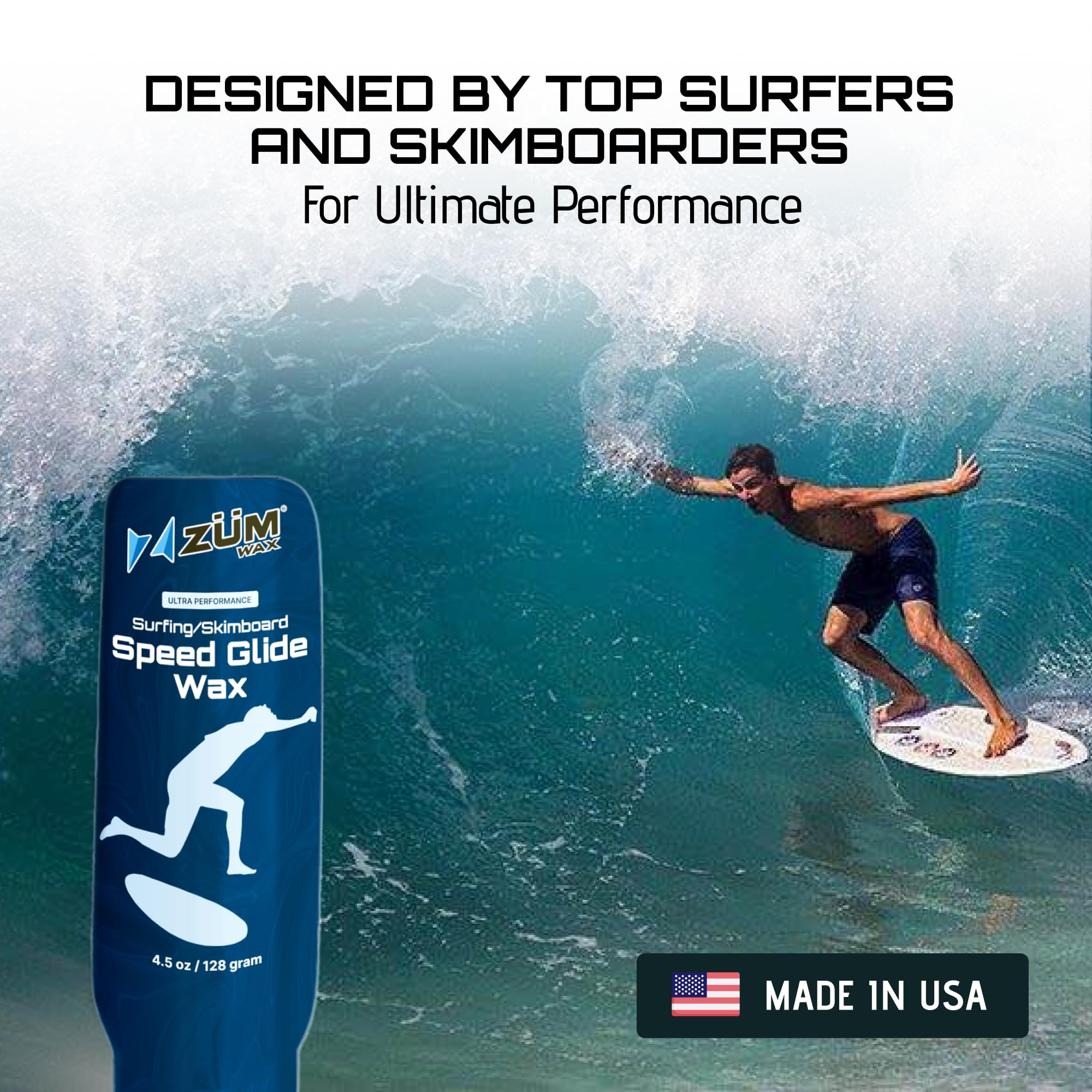 Zumwax Surfer sur Internet et de Skimboard Ultra Performance Speed Wax – Nano Technology High Paraffine pour Frotter sur Paste – Toutes Les températures. la Plus Rapide.