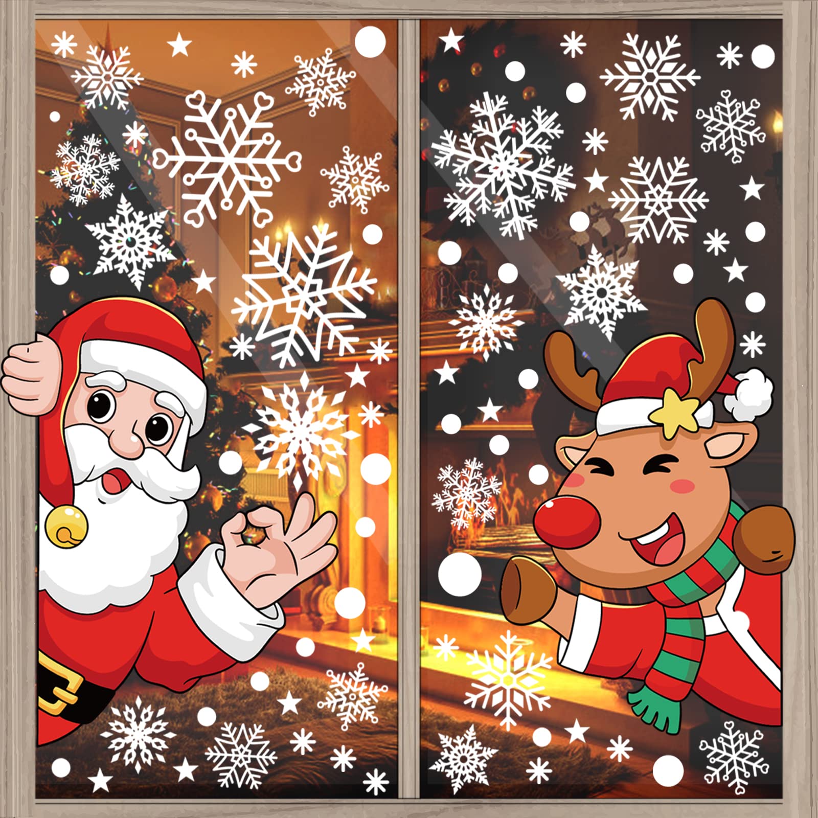 Kosiz 130 Unidades, 10 Hojas De Calcomanías De Navidad Para Ventana Para Evitar Golpes De Pajaros Calcomanias Prismaticas Anticolision Para