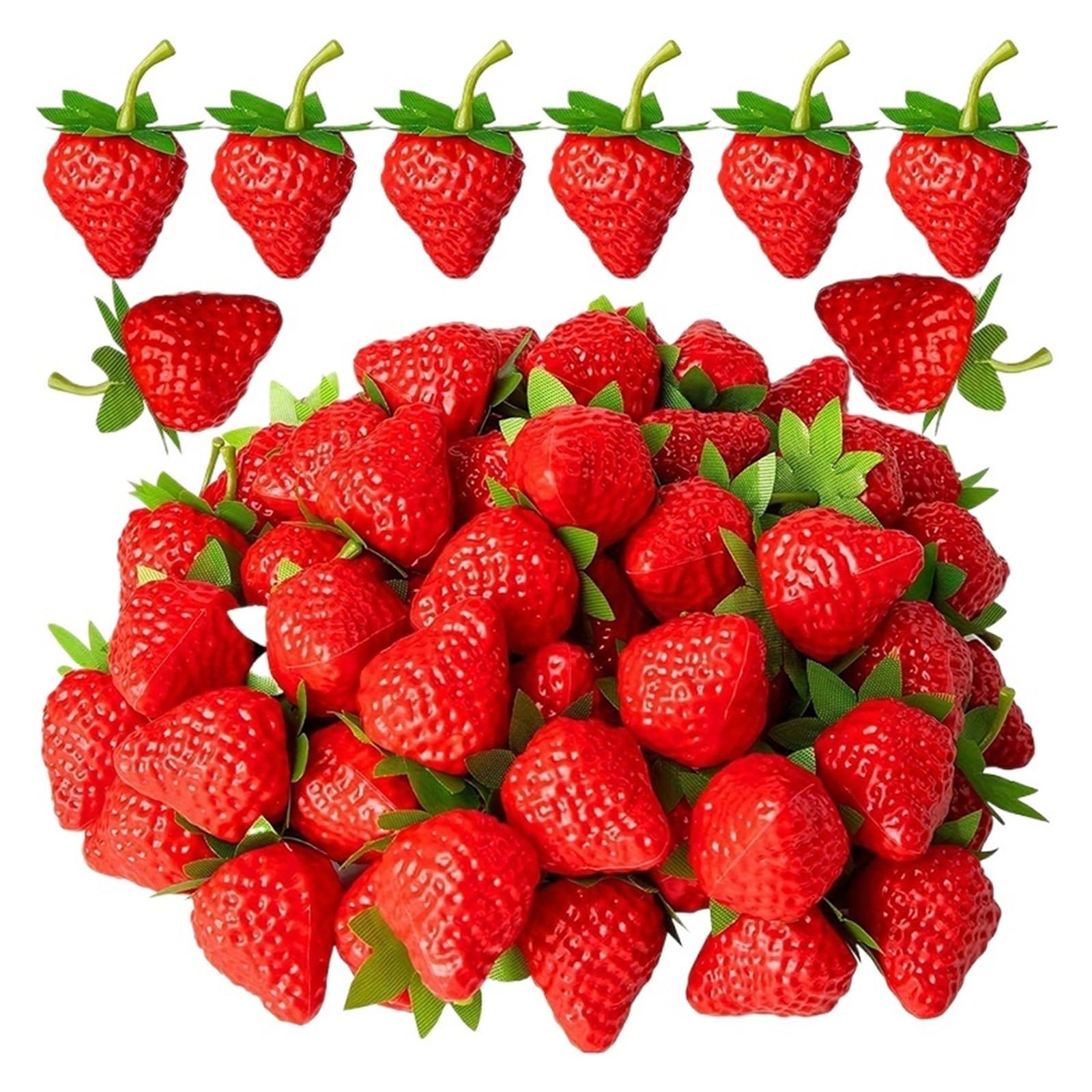 Wuyxto One Color 20Pcs Artificial Strawberries Fake Fruit For Home Party Decor Photography Prop Holiday For Day Celebration For Party
