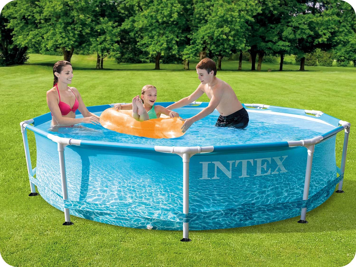 Intex 10FT X 30IN Beachside Metal Frame Pool Set
