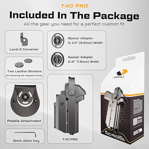 Miniatura 9 de Orpaz Funda T40 G19 con luz compatible con funda Glock 19 con luz