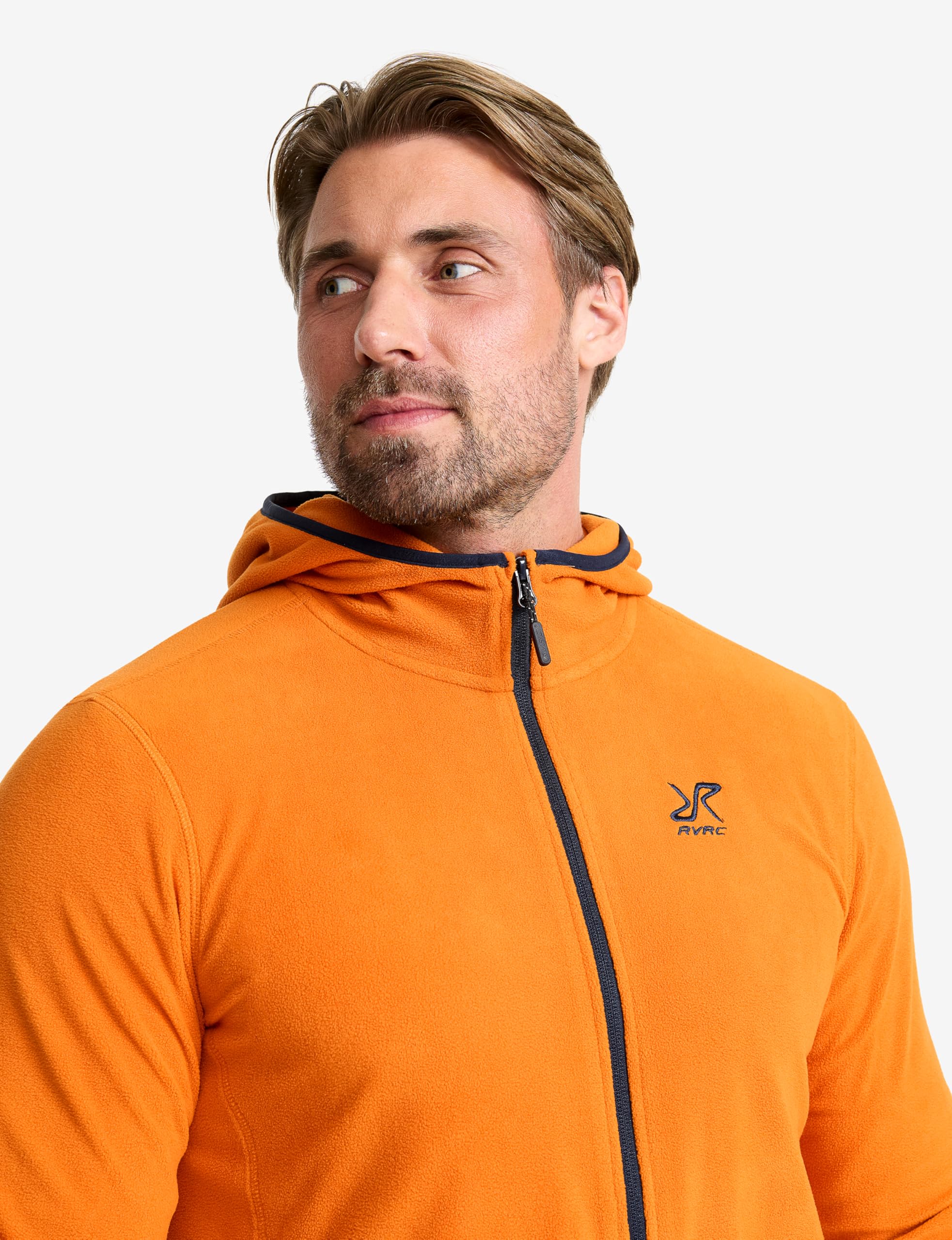 RevolutionRace Hiker Fleece Hoodie para Hombre, Sudadera con capucha de forro polar ligera y elástica