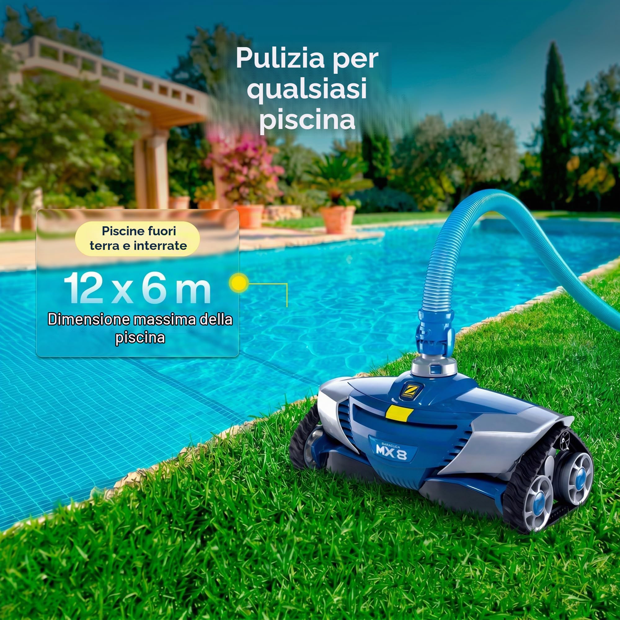 Zodiac MX8. Pulitore Idraulico per Piscine Interrate fino a 72 m²