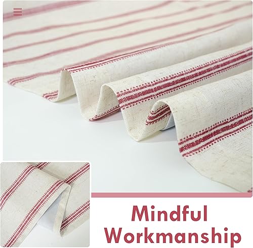 Vista 242 de DriftAway Cortinas opacas de mezcla de lino de 63 pulgadas de largo para dormitorio, cortinas de lino con estampado de rayas verticales, con Gris