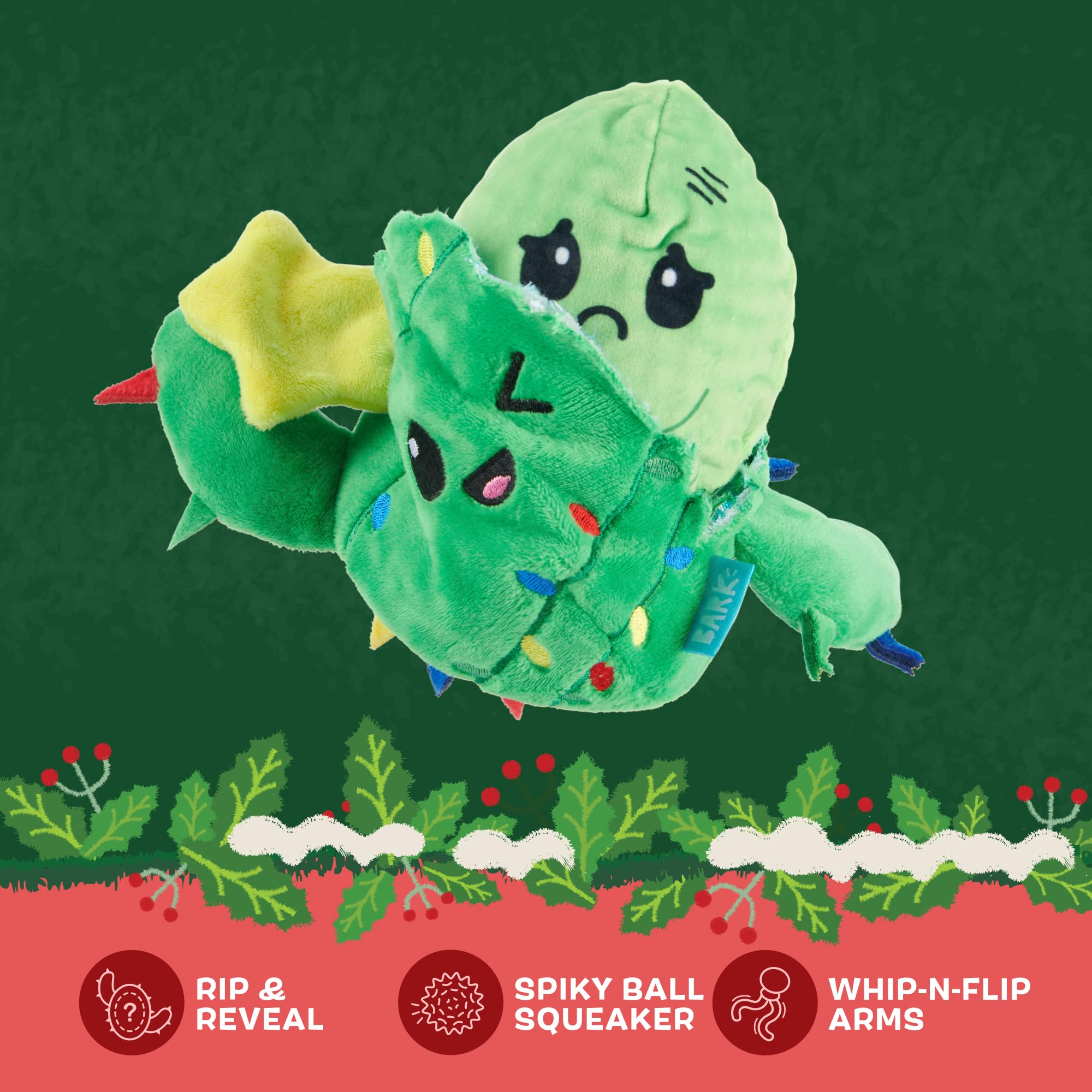 Pet Supplies : Barkbox Consuela The Christmas Cactus Dog Toy  Plush Rip &  Reveal Holiday Toy with Whip-N-Flip Arms, Fluffy Stuffing & Hidden Spiky  Ball Squeaker  Festive Play for Large