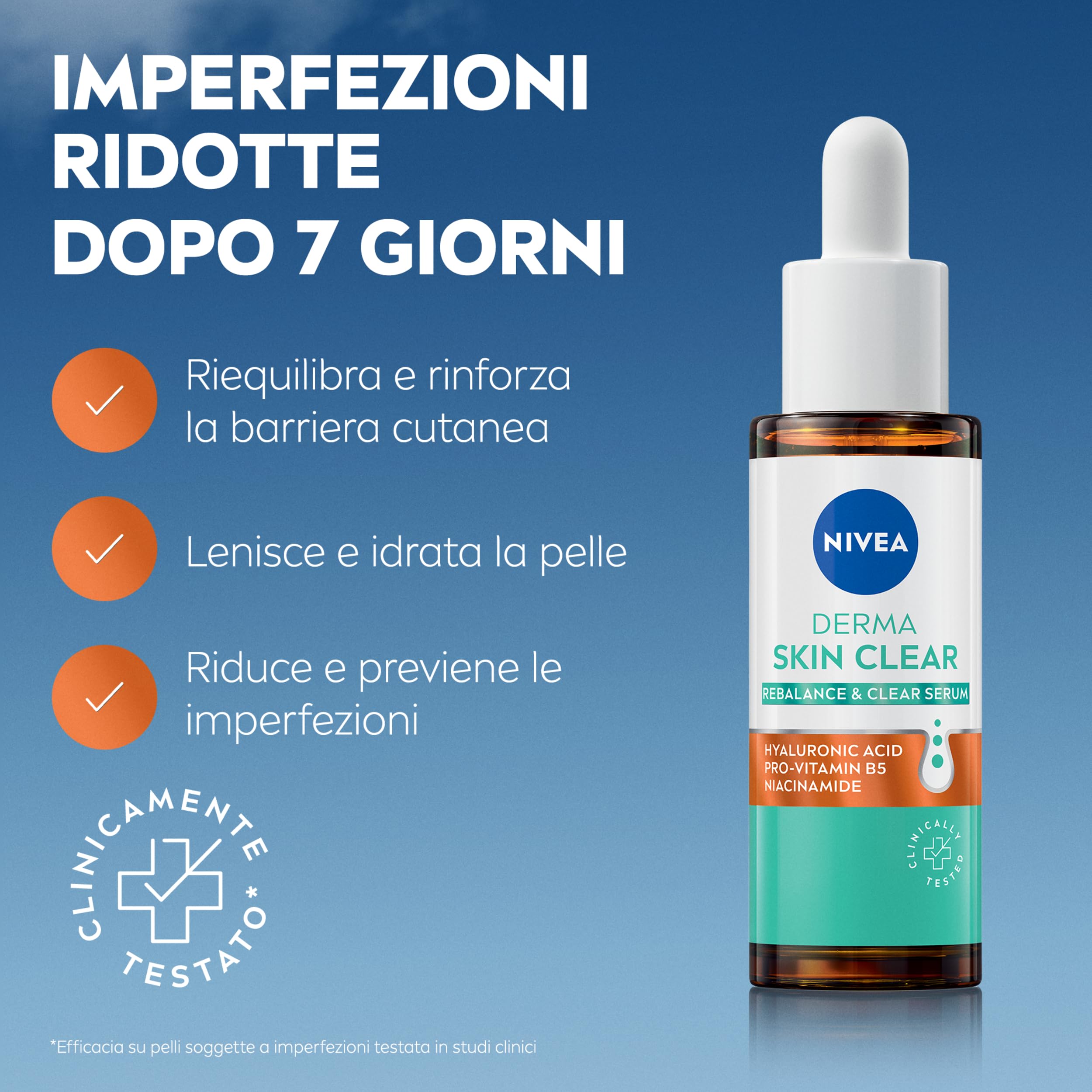 NIVEA Derma Skin Clear Skincare Kit Anti-Imperfezioni con Gel Detergente Viso 150 ml, Peeling Notte Esfoliante 40 ml e Siero Viso Perfezionante & Riequilibrante 30 ml per pelli miste e grasse