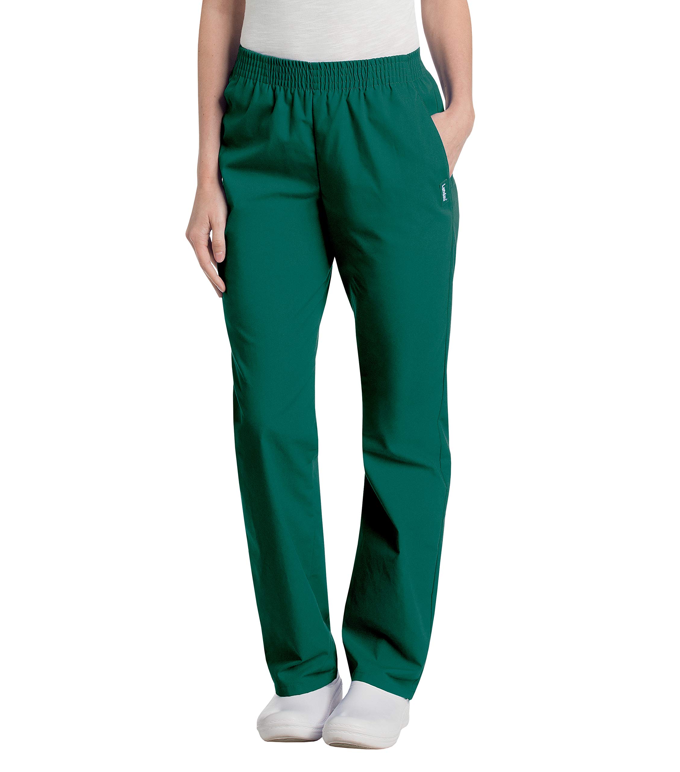 LandauEssentials Relaxed Fit 2-Pocket Elastic Scrub Pants for Women 8327