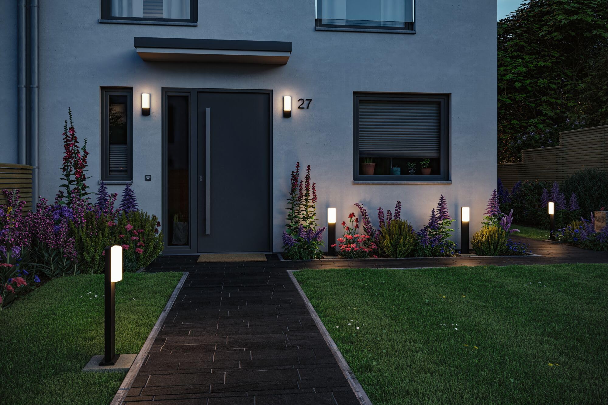Paulmann 94852 Paletto d’illuminazione LED Bonnie IP44 600mm 3000K 8,5W 560lm 230V antracite alluminio apparecchio per esterni