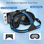 Upgraded 3D Virtual Reality VR Headset for Nintendo Switch & Switch OLED Model, VR Glasses with Adjustable Lens for ABO VR Kit Switch Accessories, Best Gift for Cool Stuff for Kids (Black&White)