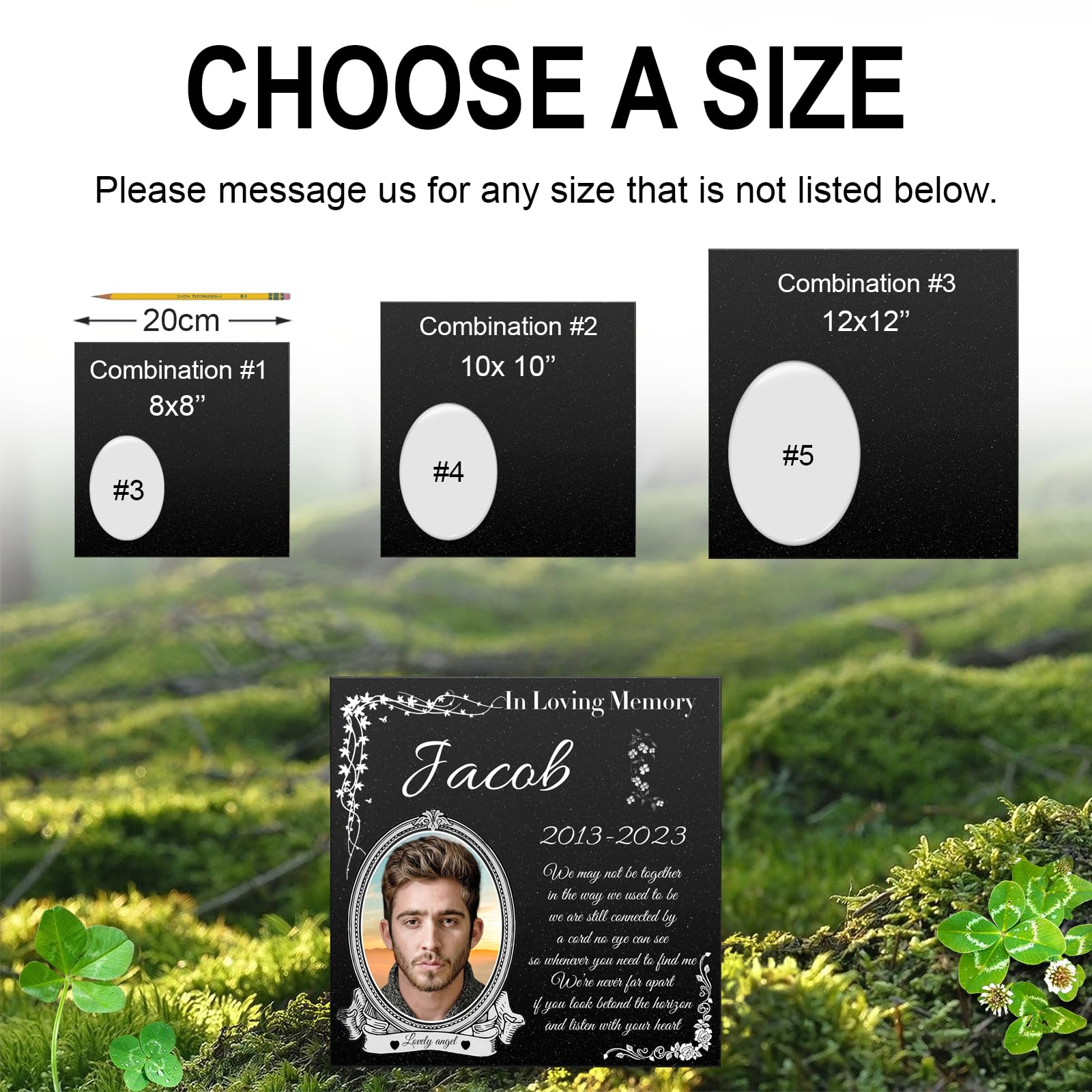 ADFSTONE personalizado placa conmemorde granito placa con el retrato de porcelana, marcadores de tumbas y piedras de la tumba, lápipara el cementerio, monumentos de piedra de la cabeza