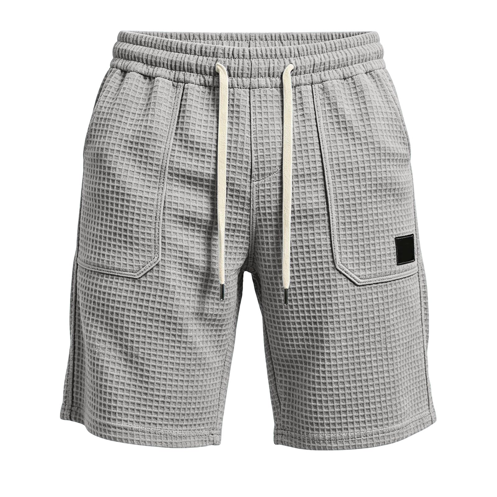 Pantalon court pour homme avec piqué gaufré - Longueur genou - Coupe ample