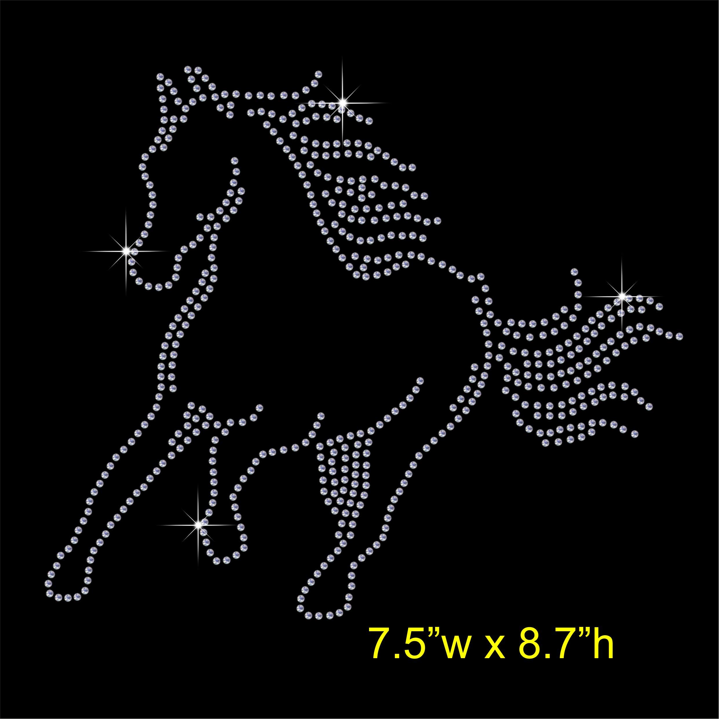 TShirt Showroom Running Horse Hotfix Rhinestone Diamante Iron-on Transfer Motif Applique