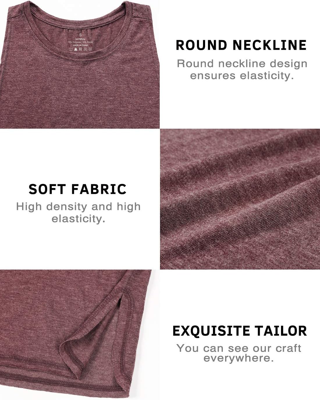 Cosy Pyro Workout Tank Tops for Women Lightweight Running Tanks Basic Gym Tops Sleeveless Athletic Yoga Shirts-4 Pack - Image 5