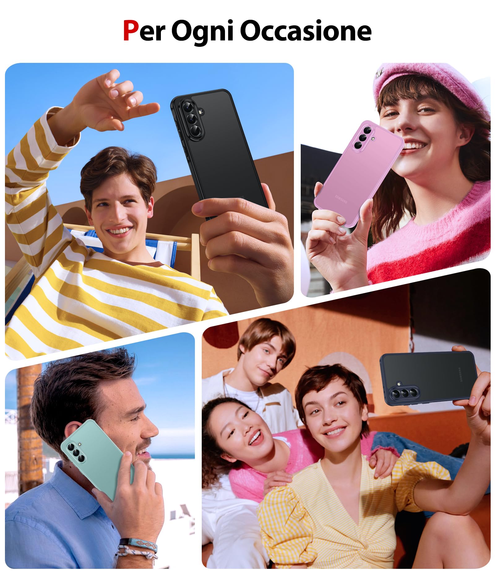 LeYi Cover per Samsung Galaxy A56 5G con 2 Vetro Temperato, Custodia per A 56 Protezione Fotocamera Traslucida Opaca Anti-Impronte Resistente ai Graffi Paraurti in TPU Antiurto Protettiva Case, Nero