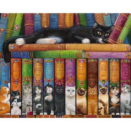 Cat Bookshelf Jigsaw Puzzle 1000 Piece