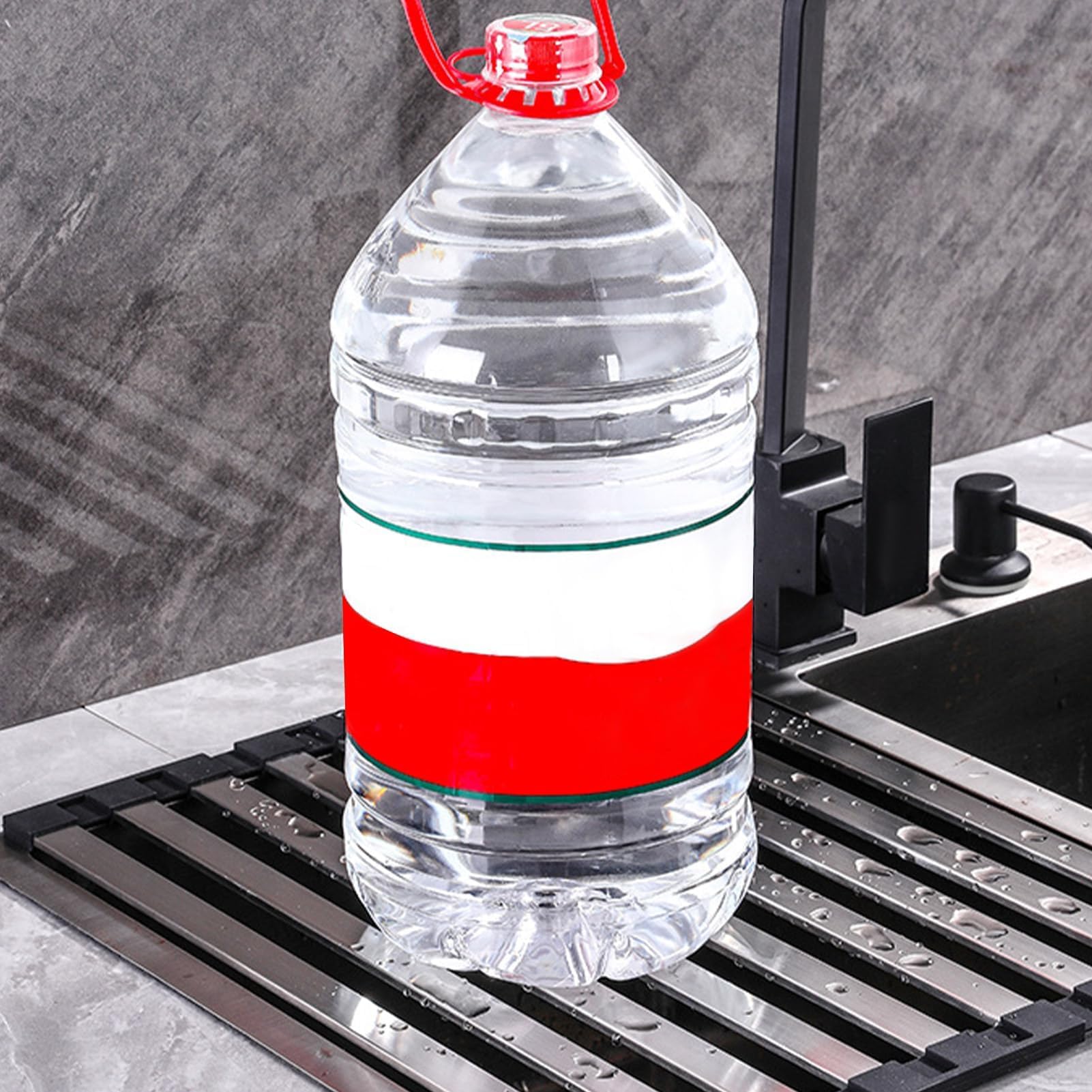 Escurreplatos plegable ajustable que ahorra espacio sobre el fregadero, tapete de drenaje para cocina, fácil de limpiar, para secar platos, ollas, tazas, platos y platos de cocina