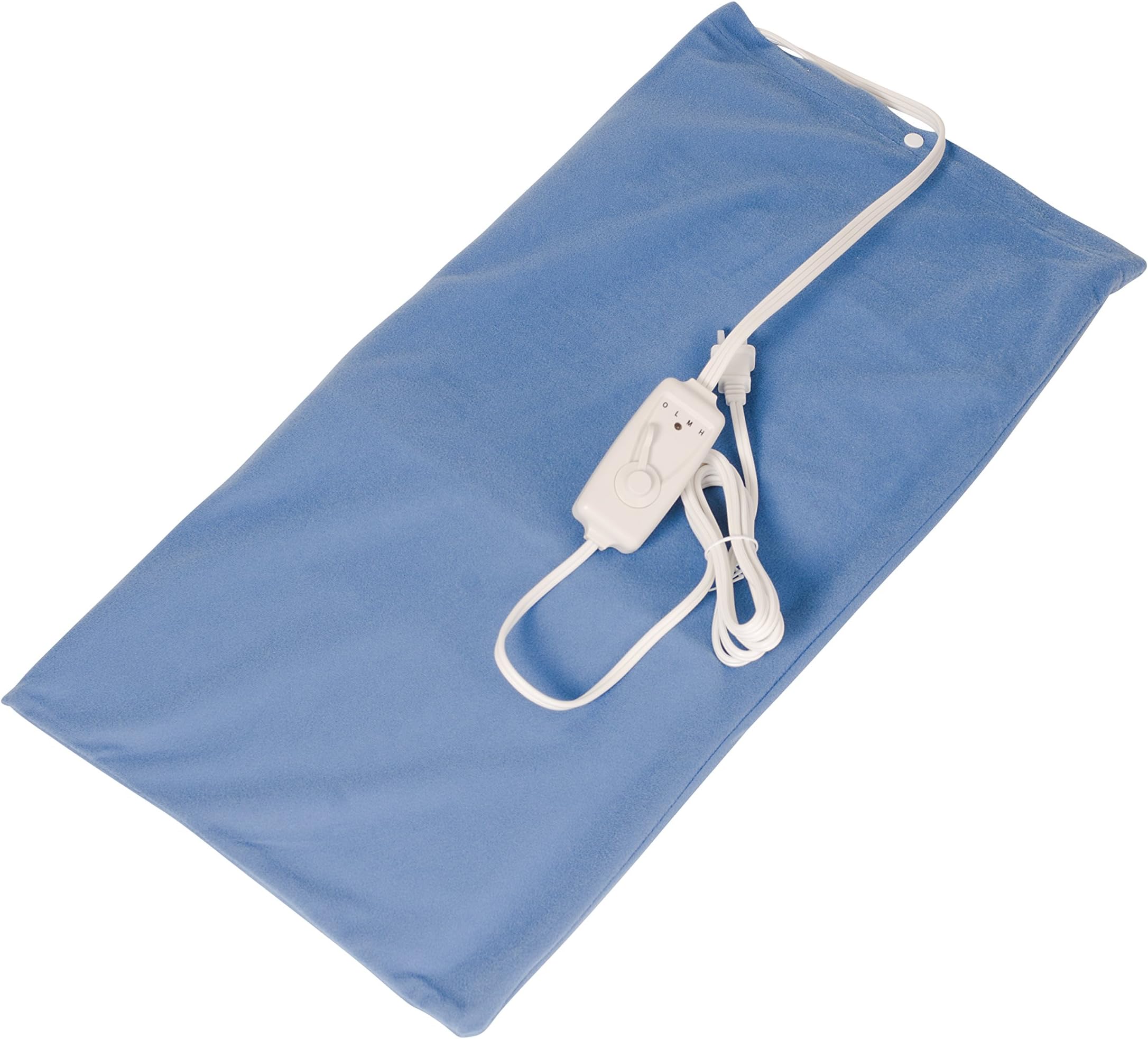 MABIS Deluxe Electric Heating Pad for Pain Relief, Muscle Aches, Arthritis and Sore Joints, Extra Large, White with Soft Blue Cover