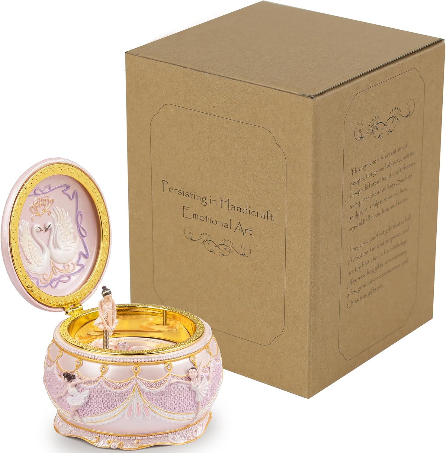 Ballet Music Box for Girls - Rotate Ballerina Musical Box with Lights 18-Note Musical Gifts for Granddaughter Girlfriend Wife Anniversary Birthday Christmas Play Swan Lake - Image 9