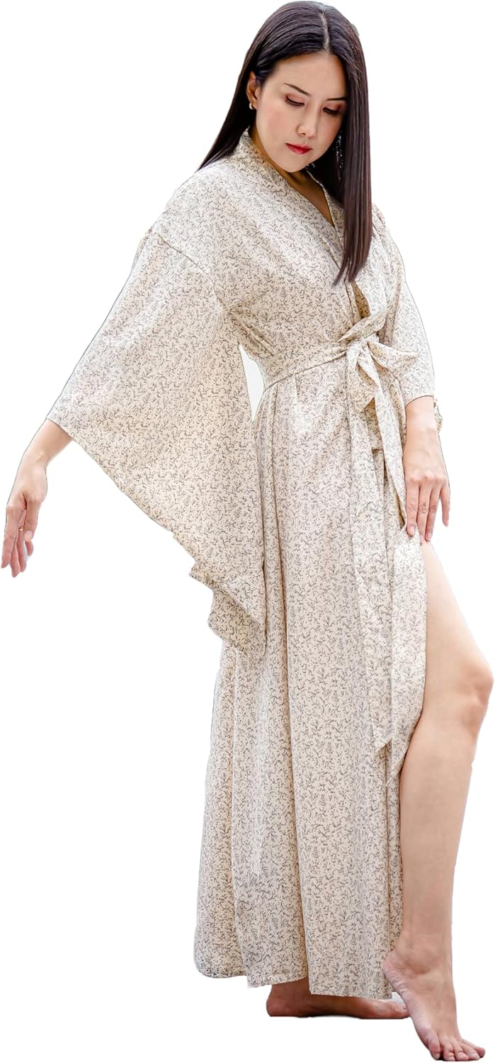 Na'Rak Women's Kimono Robe, Yukata Style Long Soft Loungewear Luxury Dressing Gown
