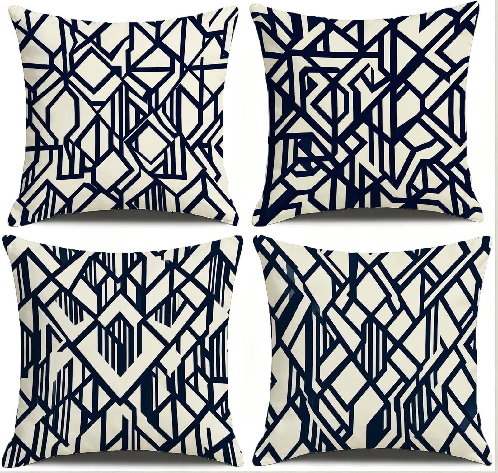 Blu Federe Cuscini Divano 40x40cm, Cuscini da Esterno Set de 4, Cod-252