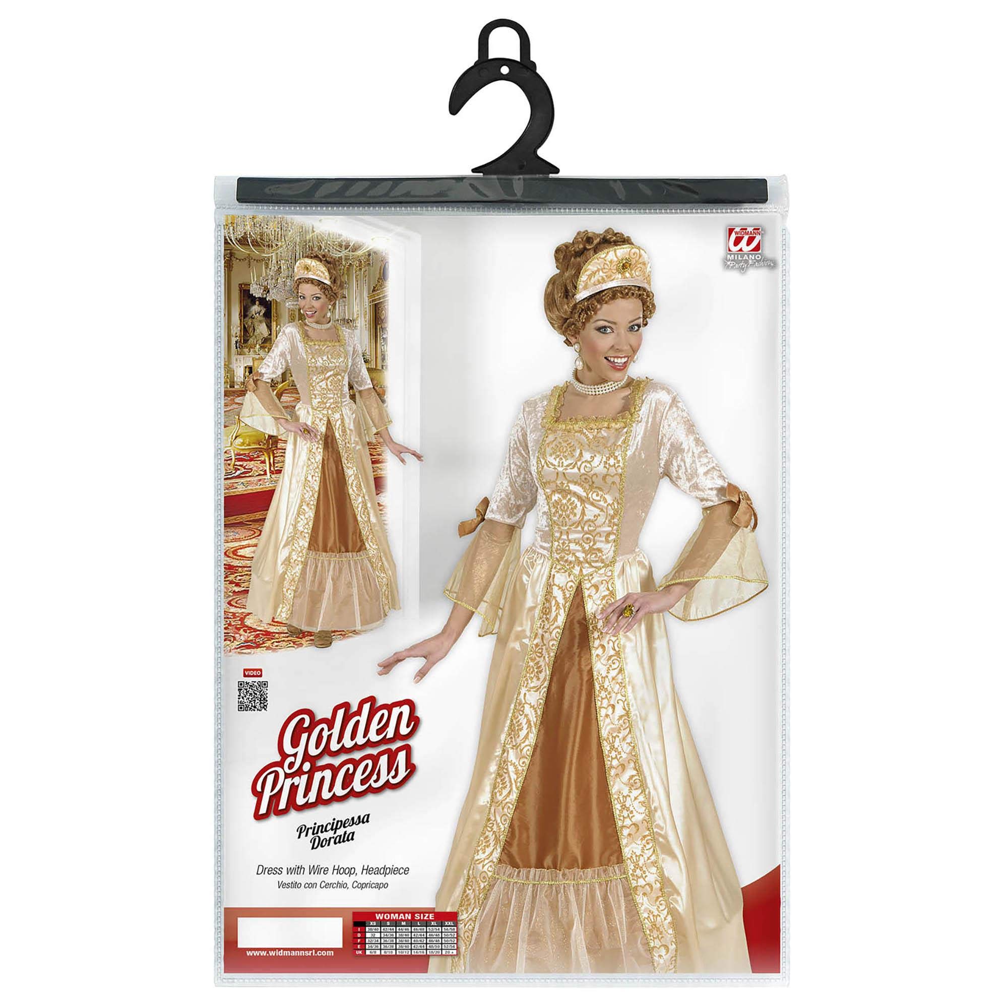 Principessa Dorata Costume Principessa Epoca Barocca Donna