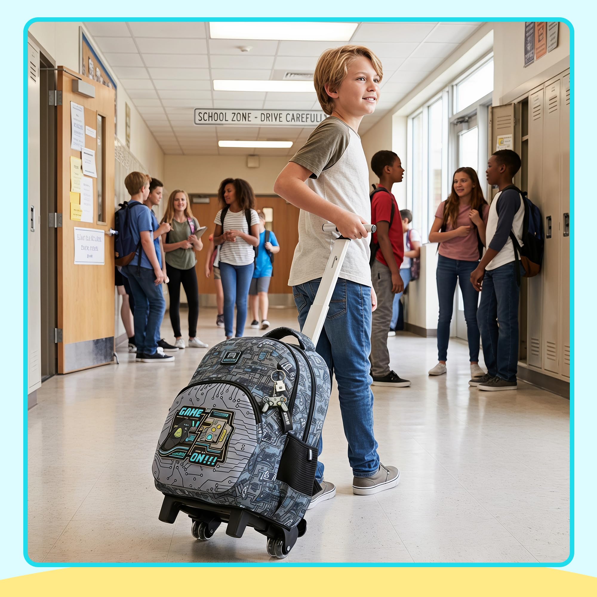 HTgroce Mochila con Ruedas Niños Primaria Ergonómica – Carrito Escolar Infantil– Mochila de Gran Capacidad para Colegio y Viaje