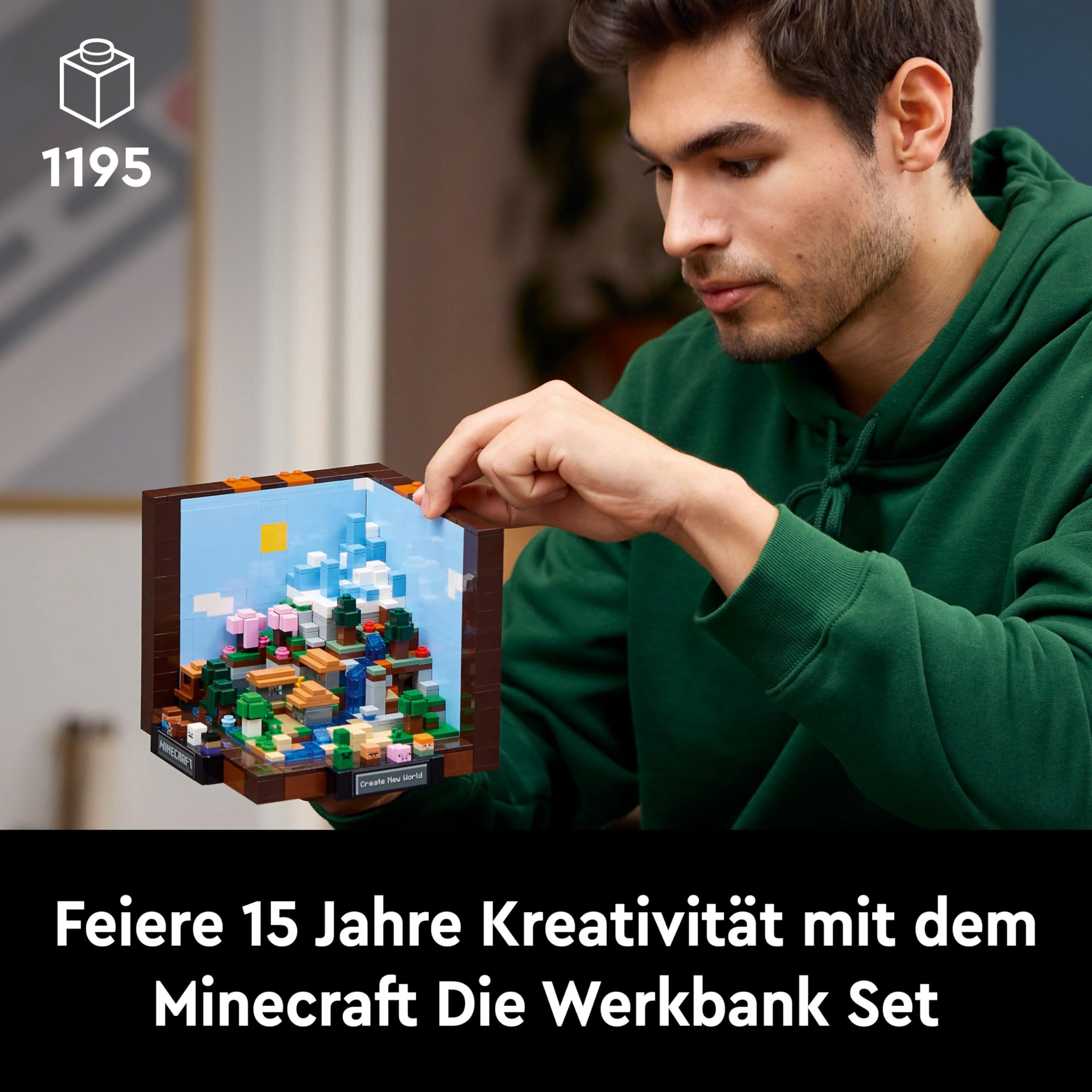 LEGO Minecraft Die Werkbank - Set zum Bauen und Ausstellen für Erwachsene - Mit 8 Figuren, darunter Steve, Alex und Mobs - DIY Deko fürs Wohnzimmer - Minecraft Geschenk für Erwachsene - 21265