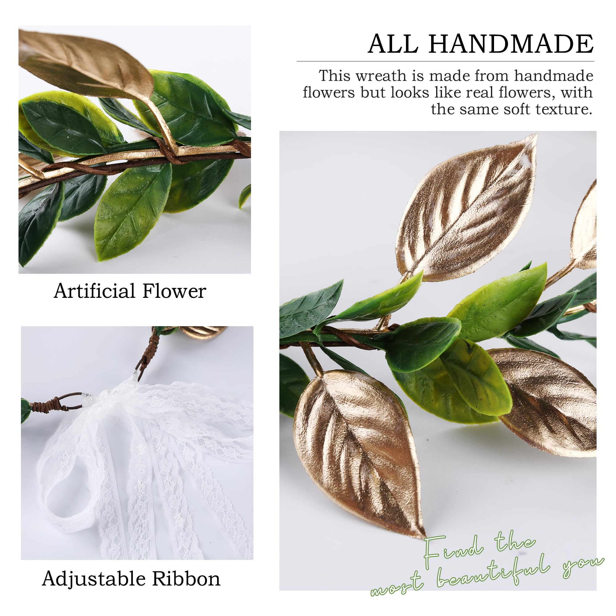 MOSTORY Forest Elf Laurel Crown for Women Woodland Fairy Headpiece for Renaissance Festival Cosplay Photo Shoot - Image 3