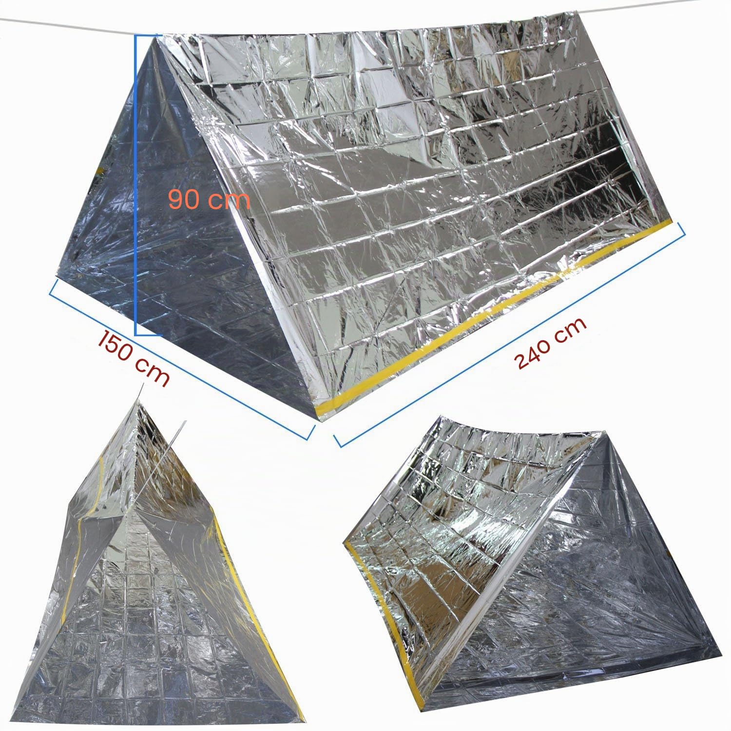 3 en 1 Emergencia Supervivencia Manta para Tienda de campaña Saco de Dormir, Wady Portatil Carpa Refugio De Campamento De Emergencia Plegable Supervivencia Al Aire Libre para Acampar