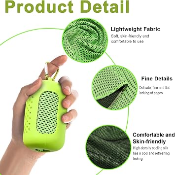 Gym Towels, 3 Pack Cooling Towel Soft Microfiber with Portable Silicone Sleeves, Breathable Instant Towels, Microfiber Soft Quick Dry Gym Towel for Sport Camping Swim Fitness(30 x 90cm, 3 Colors)