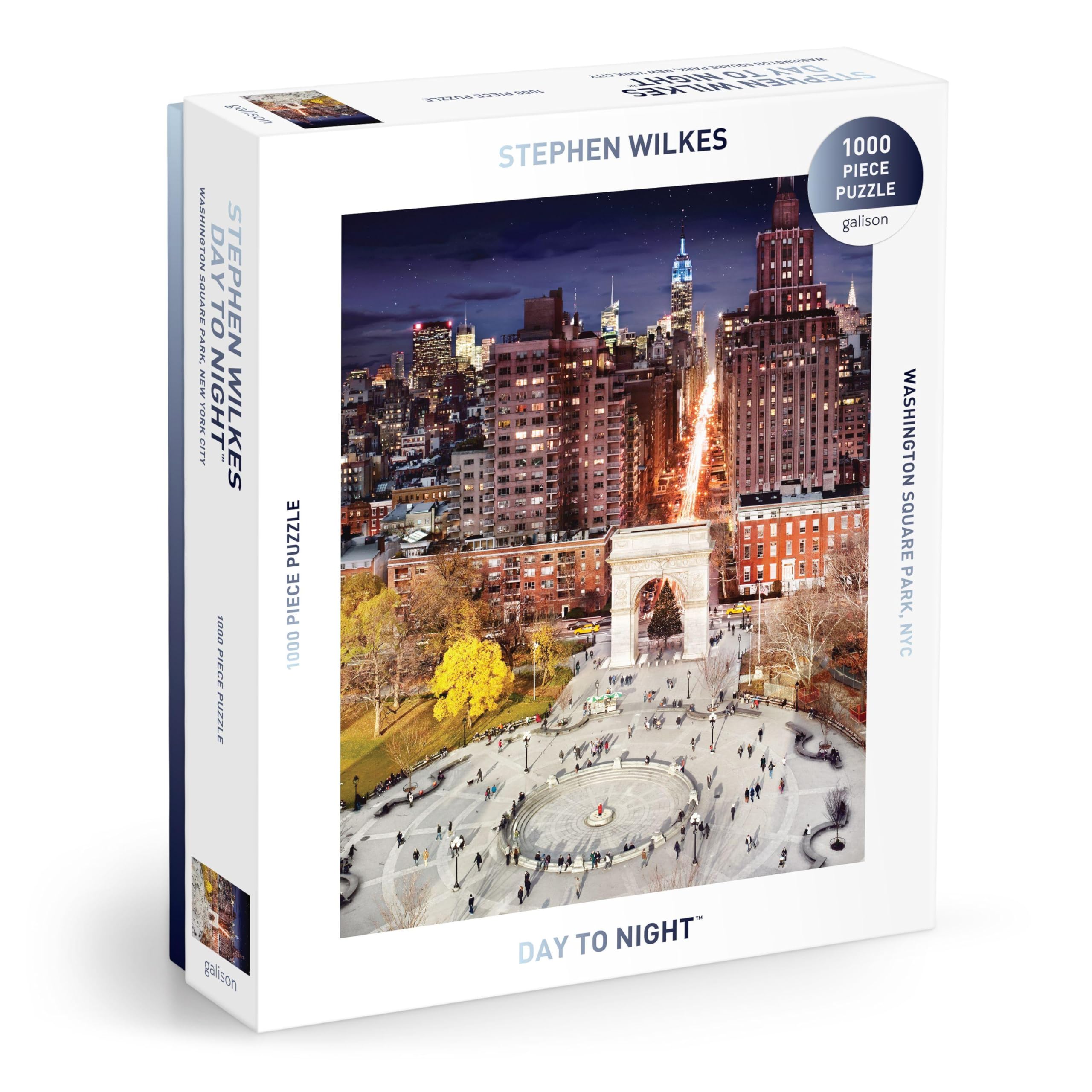 Galison Washington Square Park – 1000 Piece Stephen Wilkes Jigsaw Puzzle Featuring Beautiful Day To Night Photography Of Iconic NYC Park