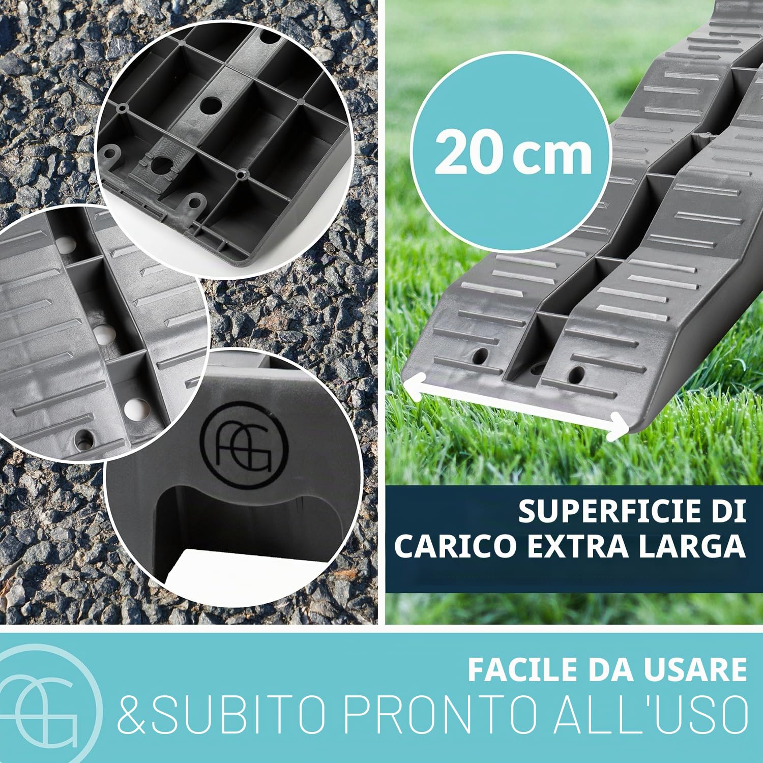 AG Automotive Cunei di Salita per Camper Caravan Womo Grigio