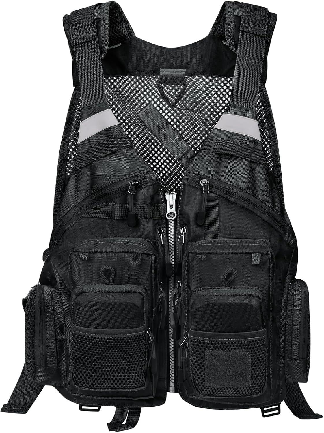 Gonex Fly Fishing Vest for Men Women, Comfortable Adjustable Fishing Vest with Multi-Pockets Reflective Stripes - Image 8