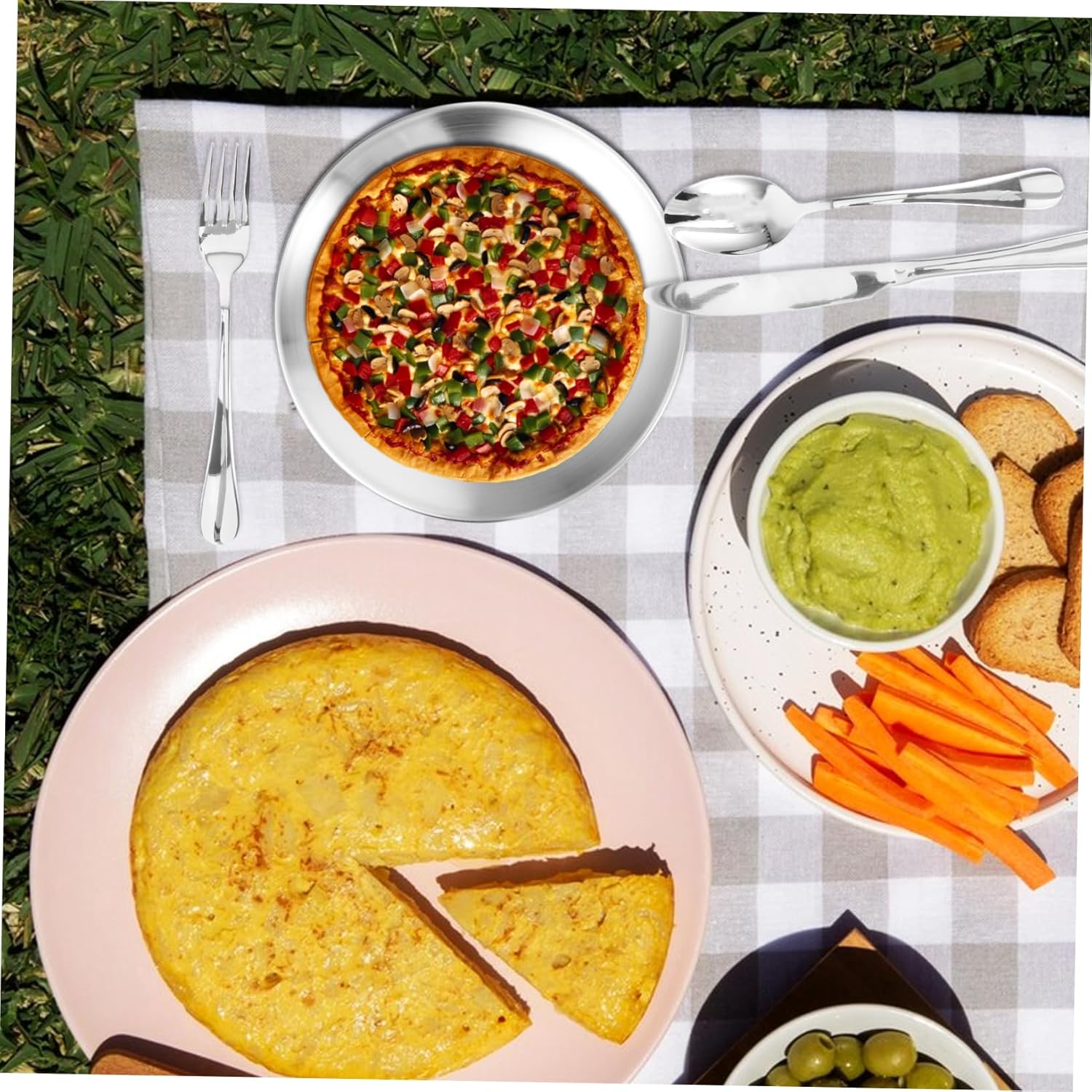 YARNOW 1Set Camping Utensil Set Stainless Steel Cutlery Kit with Portable Storage Bag Compact and Lightweight for Outdoor Camping Hiking Picnics and Barbecues