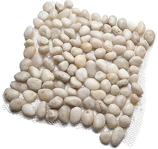 CNK Tile Mini Polished White Pebble Tile 12