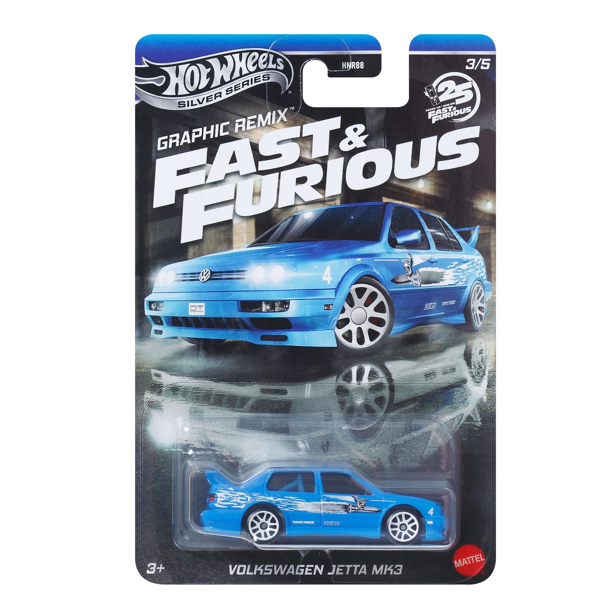 Hot Wheels Fast and Furious Graphic Remix Auto VW Jetta MK3 - Die Cast Scala Model 1:64 - Length 7 cm - JBY46