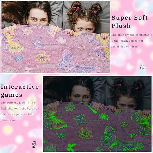 Miniatura 42 de Manta que brilla en la oscuridad de dinosaurio para niños y niños, linda manta única, regalos de Navidad, dinosaurios grises brillantes