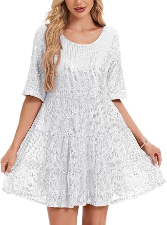 MINTLIMIT Women Sequin Dress Sexy Sparkly Glitter Minidress Short Dresses