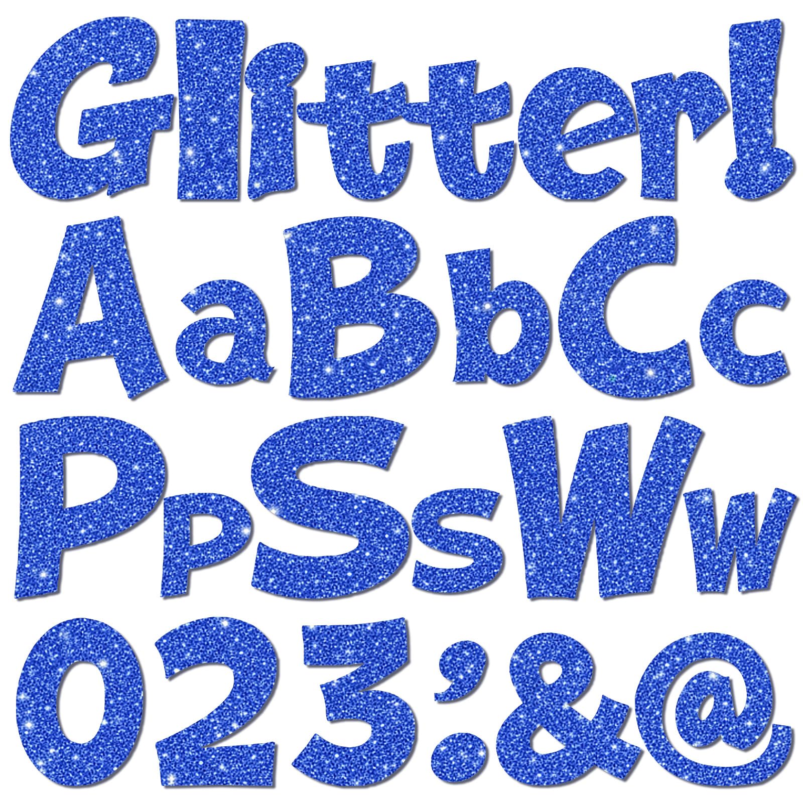 Colarr 144 Pcs Glitter Bulletin Board Letters for Classroom, Blue, 4 Inch