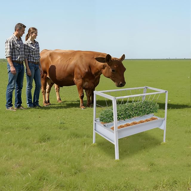 Foto 2 de 8 de Comedero para heno de doble cara 100 cm, comedero para ovejas y cabras de metal