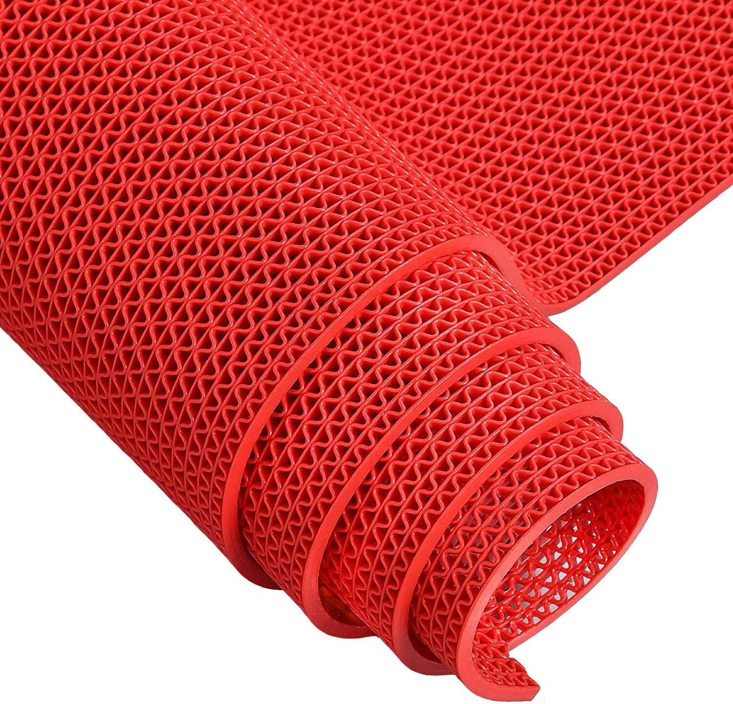 Hpthly Red Drainage Non-Slip Mat 5Mm Thick Wet Area Floor Mat For Indoor And Outdoor Bathroom Swimming Pool, Can Be Cut,-120Cmx500cm