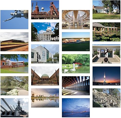Paquete de 20 postales de paisaje vintage de Estados Unidos de Alabama, tarjetas postales de todo el mundo, tarjetas de felicitación para viajes del
