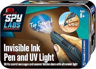 Thames & Kosmos Spy Labs Inc: Invisible Ink Pen and UV Light Exchange Top Secret Info Securely | Essential Tools and Tricks of The Trade from The Detective Gear Experts for Young Investigators