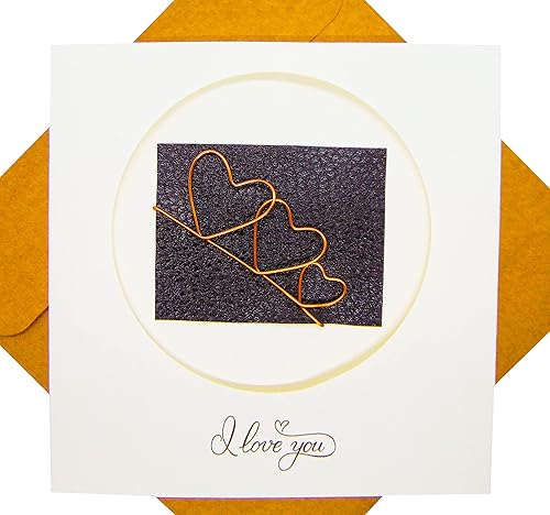 Miniatura 10 de GREENHANDSHAKE Art 4 corazones, tarjeta de felicitación de arte quilling para cumpleaños, día de San Valentín, día de la madre, aniversario